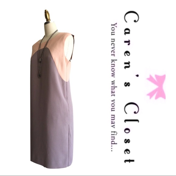 Bar lll Peach & Gray Sleeveless Shift Dress - Picture 2 of 5